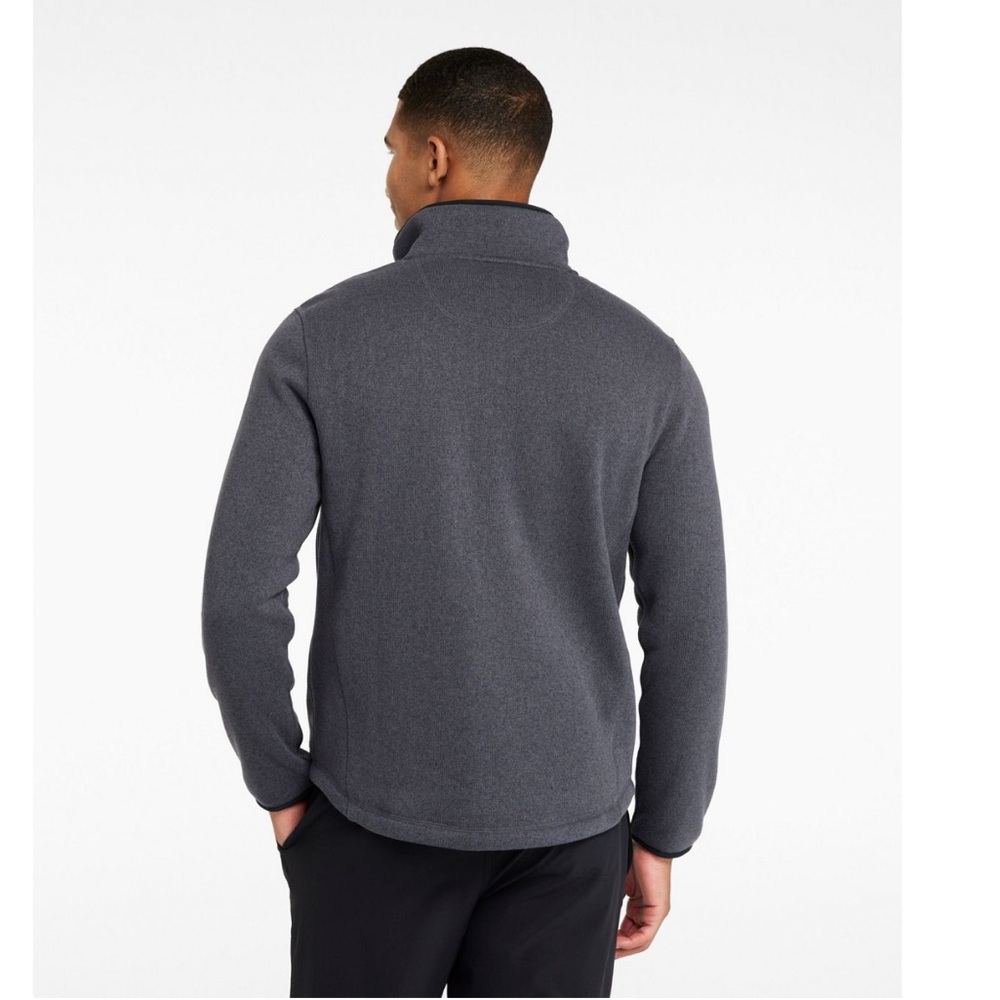 L.L. Bean Men's Charcoal Sweater Fleece Full Zip Jacket - Picture 2 of 8